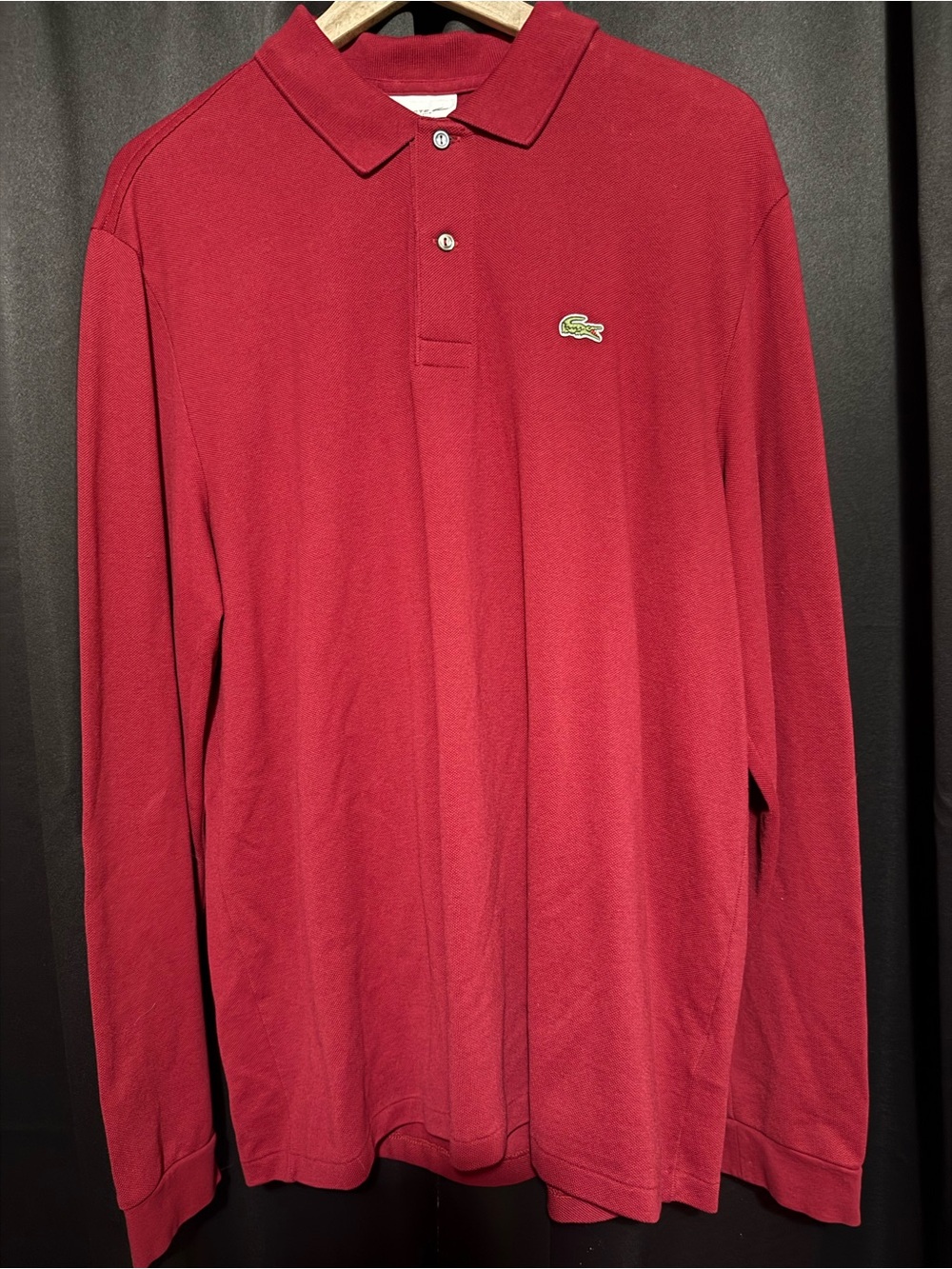 Lacoste Men's Long Sleeve Polo Shirt - Red size XXL